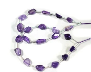 Pepita lisa de amatista púrpura genuina sin tratar cuentas para hacer artesanía de 7" - Imagen 1 de 10