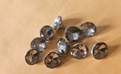 BOTÓN CraftbuddyUS CDB012CH 10 piezas x 12 mm CHAMPAGNE redondo diamante cristal facetado Foto 1 de 4