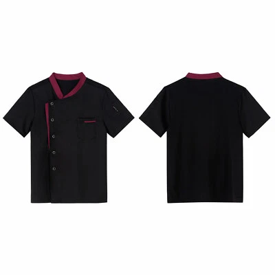 Unisex Men Women Short Sleeve Chef Jacket Coat Cooker Work Restaurant Uniforms - Image 1 of 2
