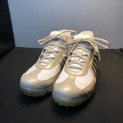 LN/EUC US7/EU38 GEOX NET SYSTEM BEIGE TACOS CON CORDONES ZAPATOS DE GOLF ZAPATILLAS CON CLAVOS Foto 1 de 4