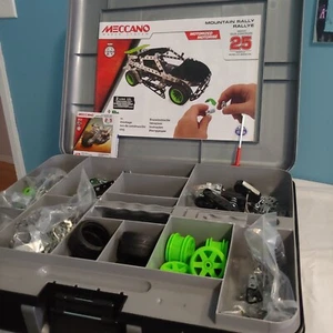 Meccano Grey and Black Carry Case w/ Mountain Rally 15207 Motorbike 15201 sets - Picture 1 of 24
