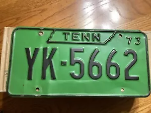1973 Tennessee Green License Plate YK-5662 - Picture 1 of 2