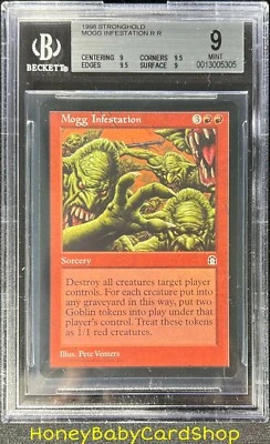 MTG Stronghold 1998 Mogg Infestation BGS 9.0Q++ (Quad++) MINT English STH Rare - Image 1 of 4