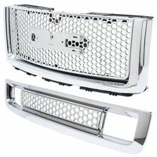 New Body style Front Bumper Upper Grill + Lower Grille For 07-13 Gmc Sierra 1500 (Fits: Gmc)