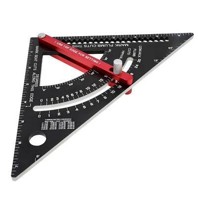7" Positioning Adjustable Angle Triangle Ruler Carpenter Square Woodworking Tool - Image 1 of 4