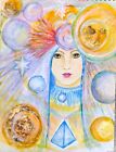 CELESTE  goddess of the cosmos spiritual Reiki A4 photo print art  painting