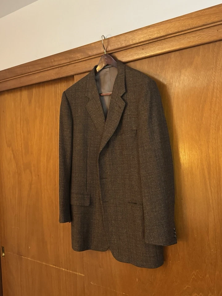Blazer Corneliani a Cuadros Marrón Para Hombre Como Nuevo, Lana Y Cachemira, 54L EU/44L US Foto 1 de 4