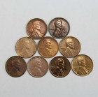 Lot of 9 Au/Bu 1909 - 1930 Details Tough Date Lincoln Wheat Cents Penny 1c Coin