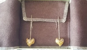 Ross Simons 14k yellow gold Heart flakes stick style threader dangle Earrings - Picture 1 of 19