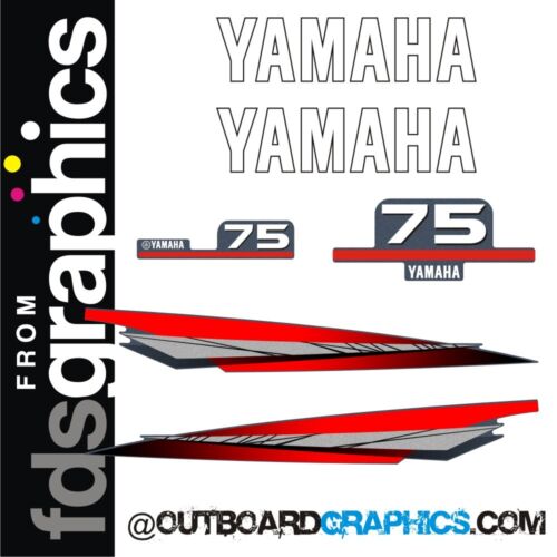 Yamaha 75hk 2 stroke Påhengsmotor   klistremerker/sticker kit