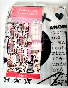 Fashionista Fabric Shower Curtain 70" X 72" Leopard Print Roses By Popular Bath - Picture 1 of 4