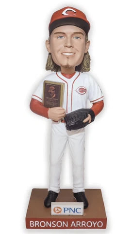 CINCINNATI REDS Bronson Arroyo Bobblehead NIB 7/15/23 SGA 2023 Hall Of Fame Cover