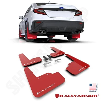 Guardabarros rojos Rally Armor UR con logotipo blanco para Subaru WRX 2022-2025 Foto 1 de 4