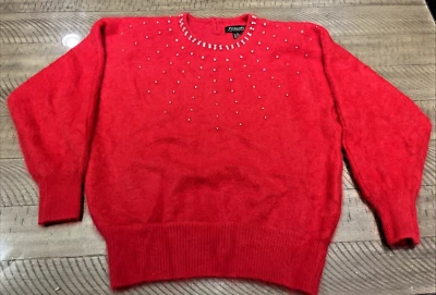 Suéter Venesha Navidad Angora Mujer Talla Grande Rojo Difuso Vacaciones De Colección Foto 1 de 4