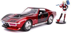 Jada 1:24 Diecast 1969 Chevy Corvette Stingray With Harley Quinn Figure [New Toy