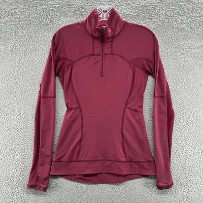 Jaqueta de ginástica Lululemon Top feminina 4 marrom corrida dourada 1/4 zíper manga longa corrida - Imagem 1 de 4