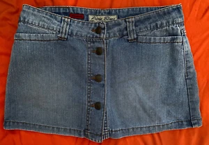Paris Blues Y2K mini BUTTON-UP SKORT skirt w/shorts WOMENS juniors 5 29"Wx12"L - Picture 1 of 6