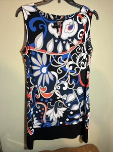 Women’s Size Small Poly/spandex Sleeveless Flower Print Dress By Alfani 6-11 - Picture 1 of 5