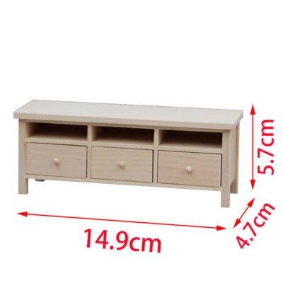 Mueble de salón de TV a escala 1:12 miniaturas para casa de muñecas Foto 1 de 4