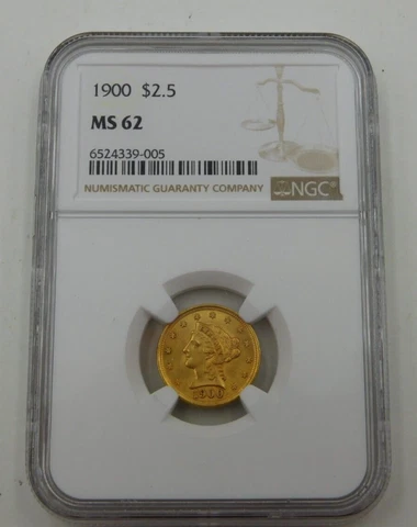1902 Liberty Head $2 1/2 gold quarter eagle, NGC MS62 (336) Cover