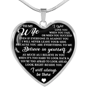 Collar Colgante Corazón A Mi Esposa De Marido A Esposa Regalos Te Amo Siempre - Imagen 1 de 3