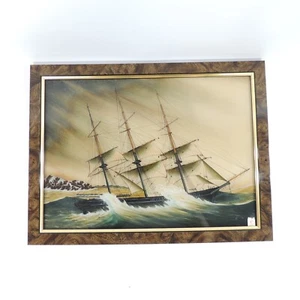 Chinese Reverse Painting On Glass Teaclipper Ship by Authentic Models with COA - Picture 1 of 12