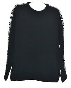 Just Cavalli Black White Logo Long Sleeve Men's Sweater Slim Fit Size 2XL NEW