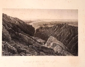 Selten Große Gravur Algerien Landschaft 1839 Sicht Der Berber Oder Türen De Fer - Bild 1 von 9