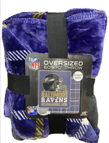 Baltimore Ravens Over-Sized 60"x 70" Reversible Throw Super Soft Blanket Cover