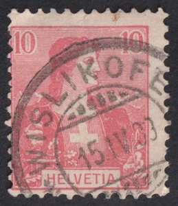SWITZERLAND 1907 Helvetia. 10c ' WISLIKOFEN ' cds. Scarce Cancel (p303) - Picture 1 of 1