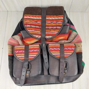 Maranatha Bolivian Bag Backpack Shoulder Leather Canvas Alpaca Messenger Satchel - Picture 1 of 8