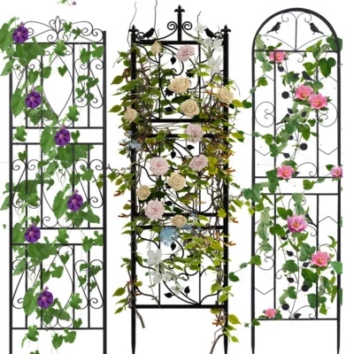 2 Anti-rust Metal Garden Trellis Fence Barrier Border for Climbing Plants Stakes - Image 1 of 4