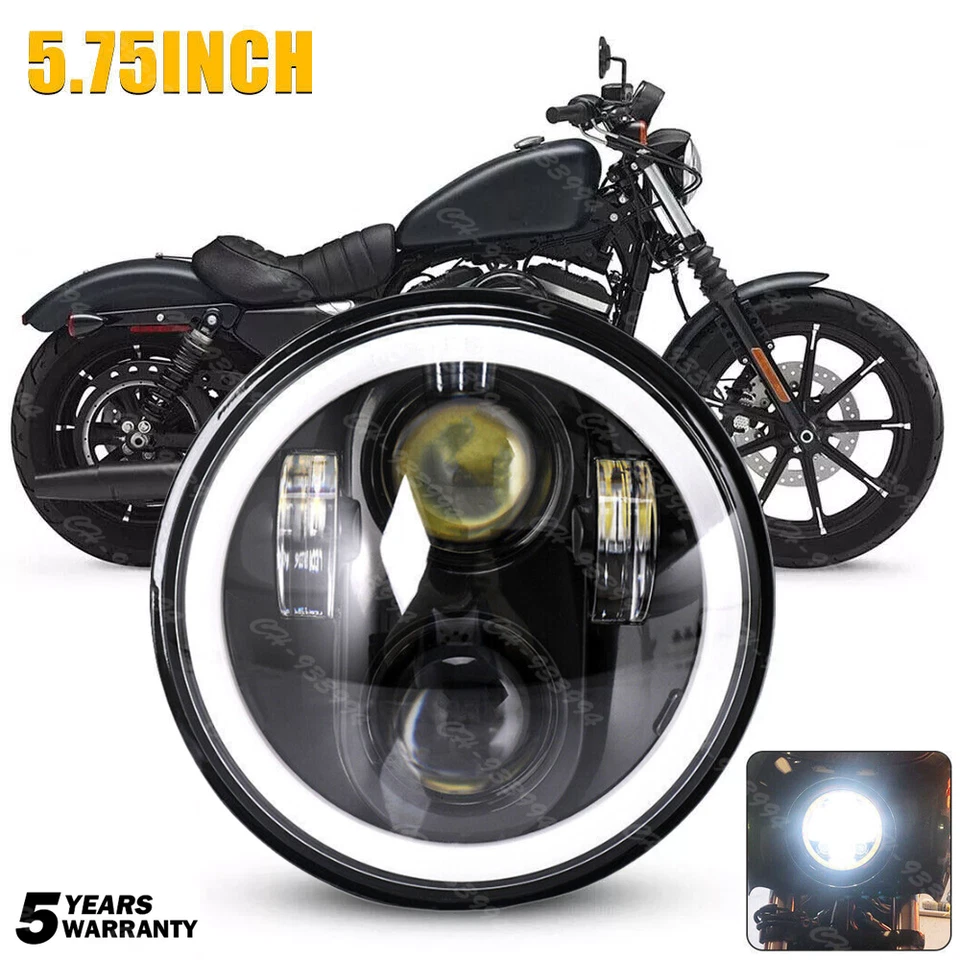 Proyector de faros LED 5 3/4 5,75" halo DRL para Harley-Davidson Iron 883 XL883N Foto 1 de 4
