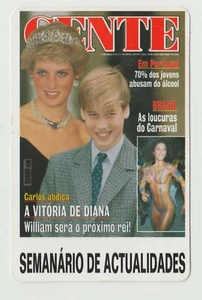 1998 Portugese Pocket Calendar featuring mag cover Princess Diana & William - Foto 1 di 2