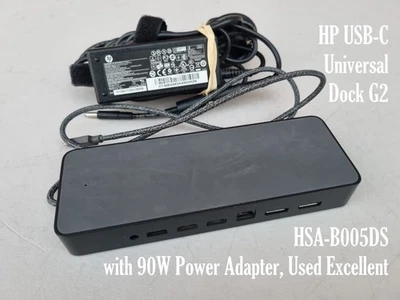 HP USB-C Universal Dock G2 HSA-B005DS with 90W Power Adapter – Used Excellent - Image 1 of 4