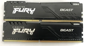 HyperX FURY BEAST 16GB kit 2x8GB DDR4 2666MHZ DIMM GAMING RAM KF432C16BBK2/16 - Picture 1 of 3