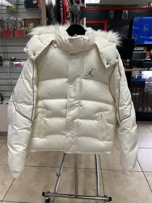 Supreme x Nike Jordan Puffer Jacket Sail White FW24 HF0828-133 Mens Size XS - Image 1 of 4