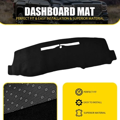 Cubierta de tablero negra para Chevrolet Silverado 1500 2500 3500 tapete 2014-2018 B Foto 1 de 4