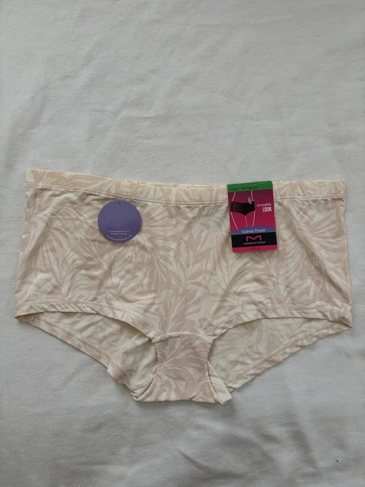 MAIDENFORM BARELY THERE LEAVES PRINT BOYSHORT PANTY SIZE L/7