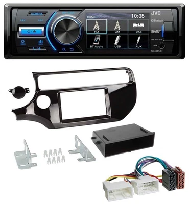 JVC Bluetooth MP3 USB DAB Autoradio für Kia Rio UB ab 2015 piano-schwarz - Bild 1 von 4