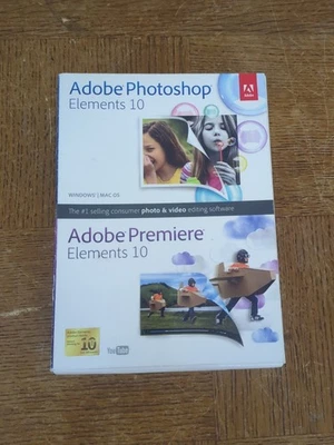 Bundle Adobe Photoshop Elements 10 + Adobe Premiere Elements 10 - NEW Sealed - Image 1 of 4