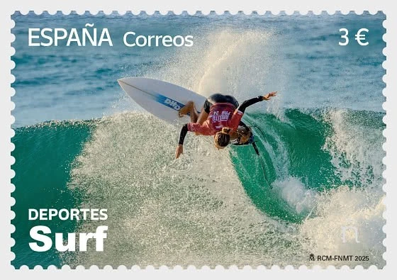 spain ca 2025 Sports Surfing surf  status as an Olympic Paris 2024 1v mnh - Image 1 of 1