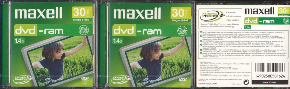 DVD-RAM, 3,5", 1,4GB, 30 Min Laufzeit, 3 Stück, neu - Bild 1 von 1