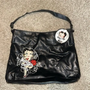 Betty Boop Schultertasche Handtasche Umhängetasche schwarz Vinyl Just Say Boop Boop Oop A Doop - Bild 1 von 4