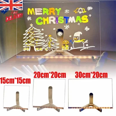 LED Note Board with Colors, Acrylic Dry Erase Board with 7 Pens for Home 3 Size - Image 1 of 4