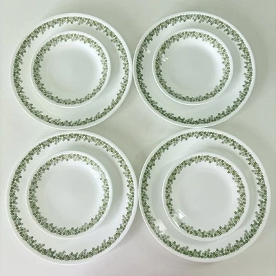 Corelle от Corning Spring Blossom обеденные тарелки десерт, зеленый сумасшедший ромашковый набор 8 - Изображение 1 из 4