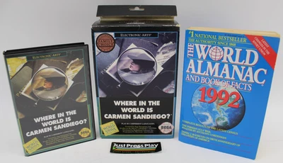 Where in World is Carmen Sandiego? Sega Genesis CIB w/ Almanac! - Image 1 of 4