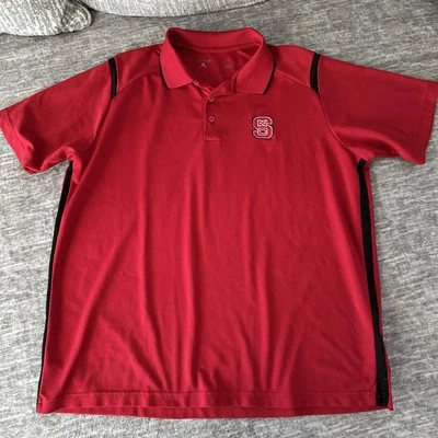 Camisa Polo Antigua Para Hombres Grande Roja Manga Corta NC State NCSU Carolina del Norte Foto 1 de 3