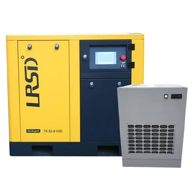 460V 3 Phase 30HP 129CFM  Rotary Screw Air Compressor and Single phase Air Dryer - Image 1 of 4