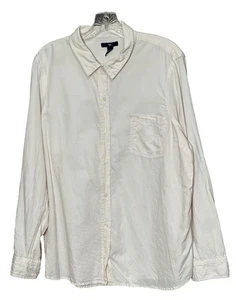 Blusa Gap WXL Abotonada Rosa Pálido Manga Larga Cola de Camisa Dobladillo Bolsillo Plisado Espalda - Imagen 1 de 4